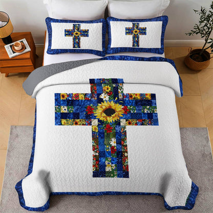 Shineful All Season Quilt 3-Piece Set Faith Hope Love