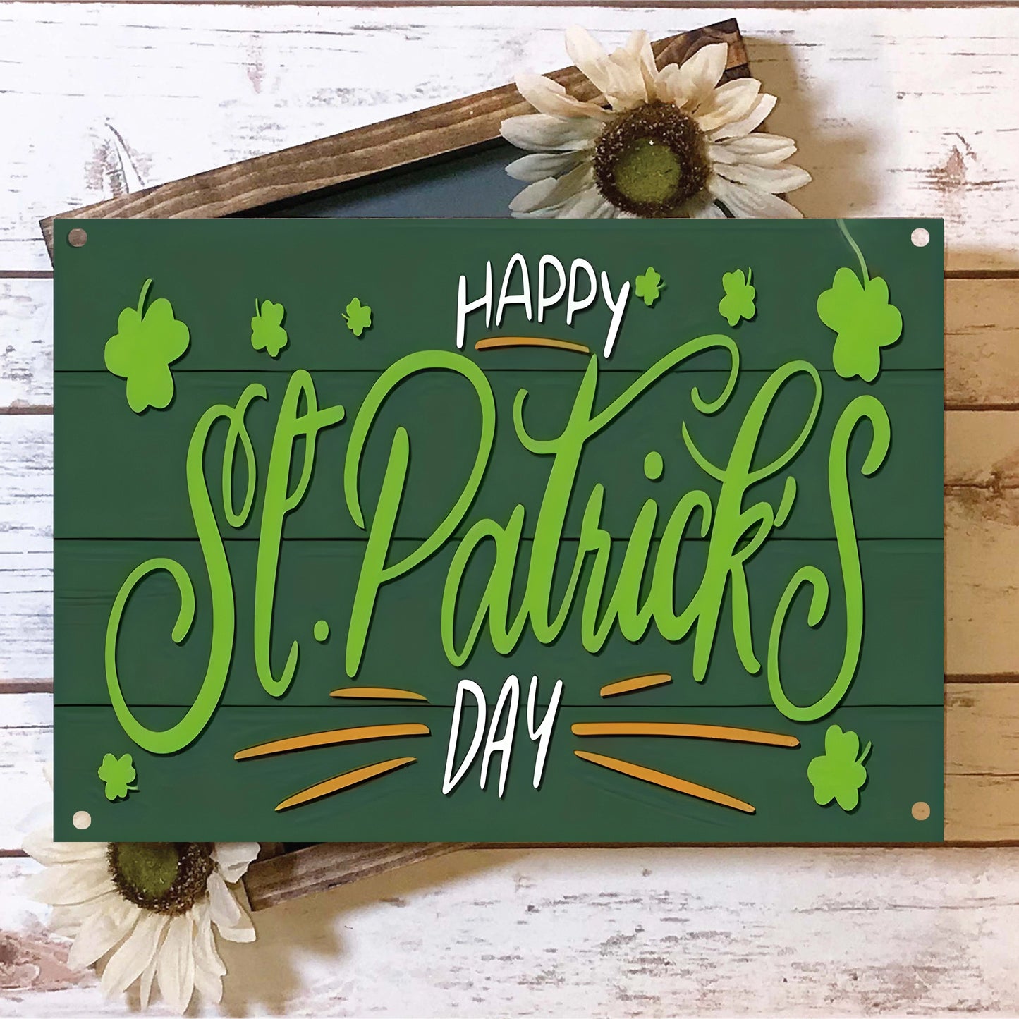 Shineful 2D Metal Sign Happy Shamrock Celebration