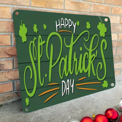 Shineful 2D Metal Sign Happy Shamrock Celebration