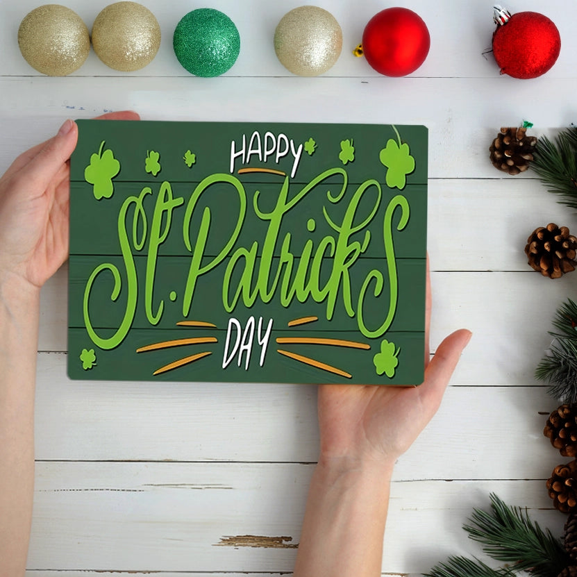 Shineful 2D Metal Sign Happy Shamrock Celebration