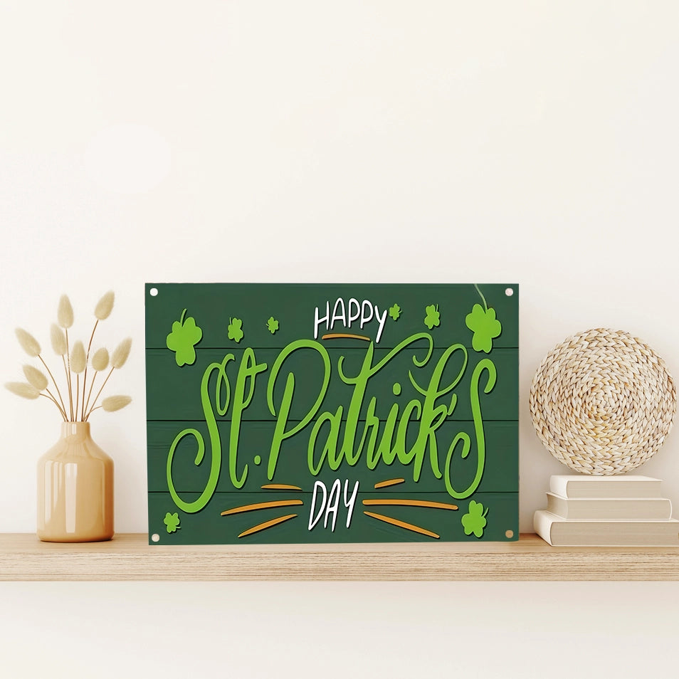 Shineful 2D Metal Sign Happy Shamrock Celebration