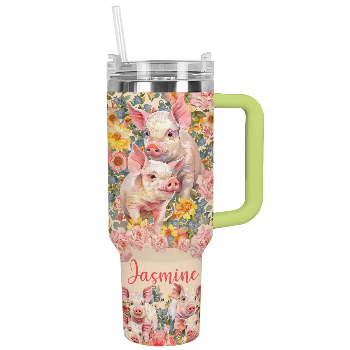 Shineful Tumbler Floral Piglet Delight