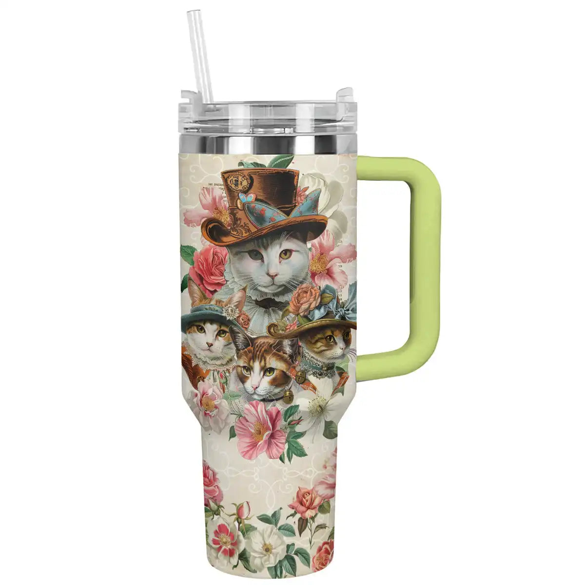 Shineful Tumbler Floral Cats