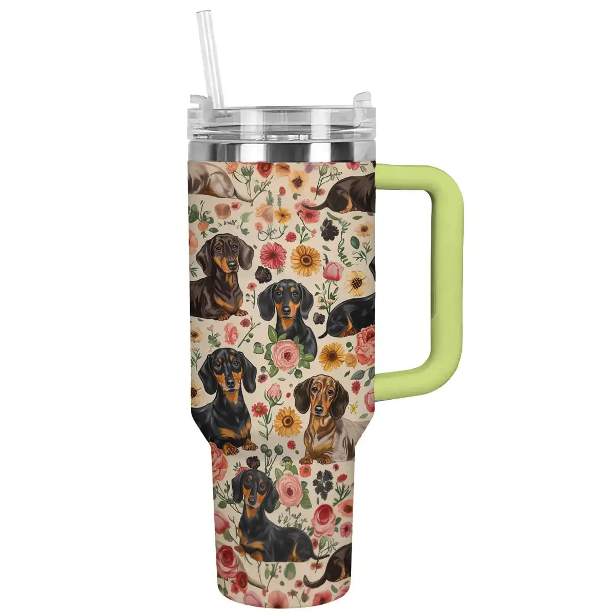 Shineful Tumbler Floral Dachshunds Ver6