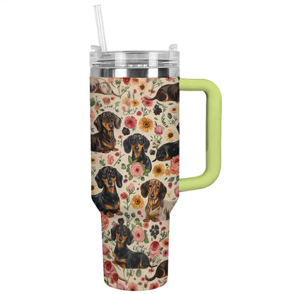 Shineful Tumbler Floral Dachshunds Ver6