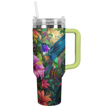 Shineful Tumbler Floral Hummingbird