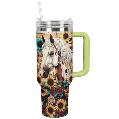 Shineful Tumbler Floral Horse