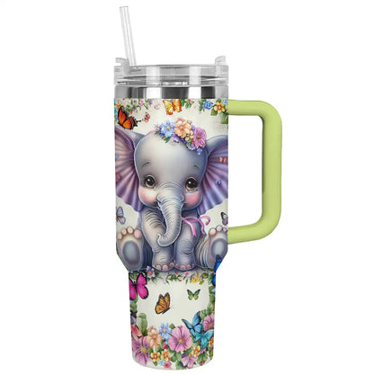 Shineful Tumbler Floral Elephant