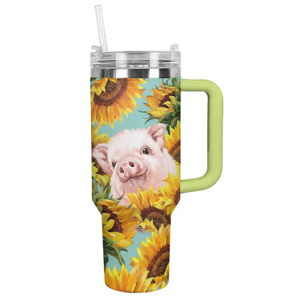 Shineful Tumbler Cochon dans les tournesols