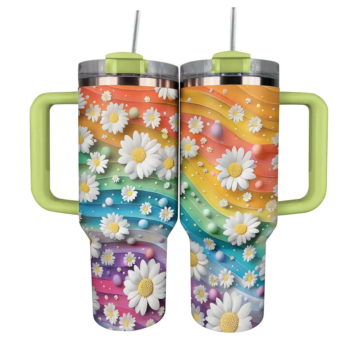 Shineful Glossy Tumbler Rainbow Daisies Ver2