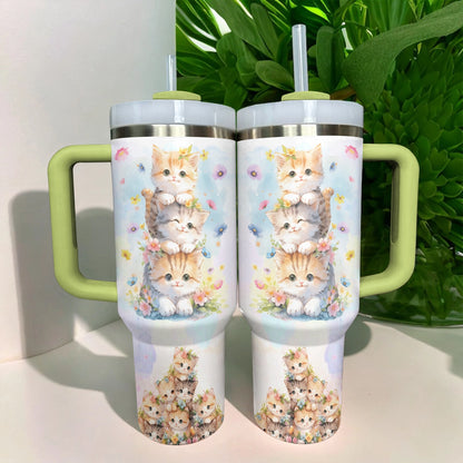 Shineful Tumbler Stacked Cats