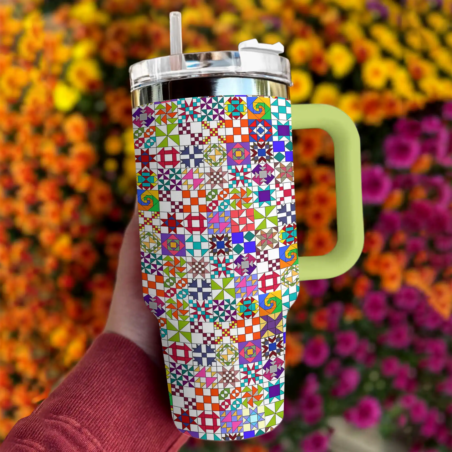 Shineful Tumbler Bunte Quiltblöcke