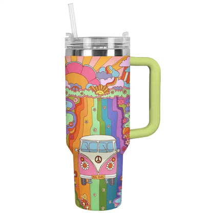 Glänzender Becher Rainbow Hippie Van