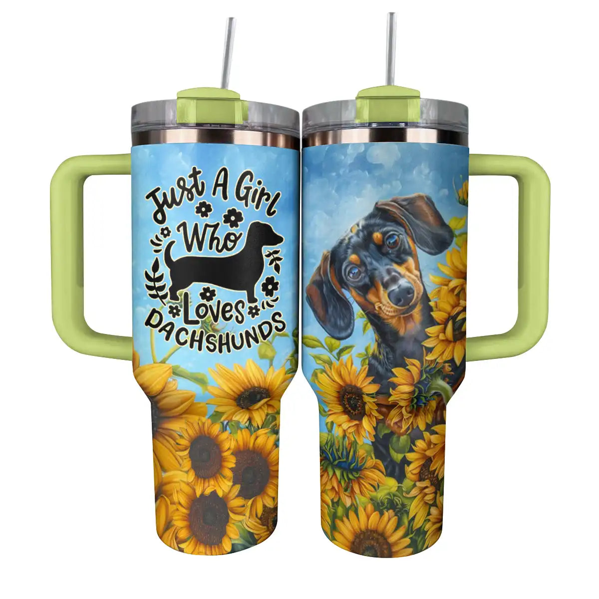 Shineful Tumbler Sunflower Dachshund Ver2