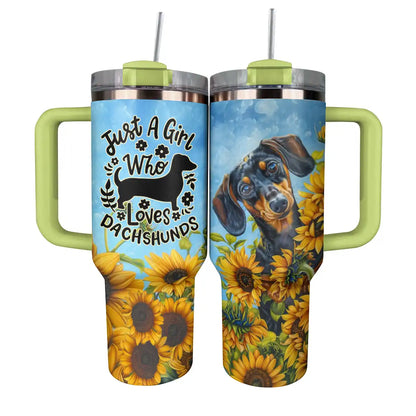 Shineful Tumbler Sunflower Dachshund Ver2