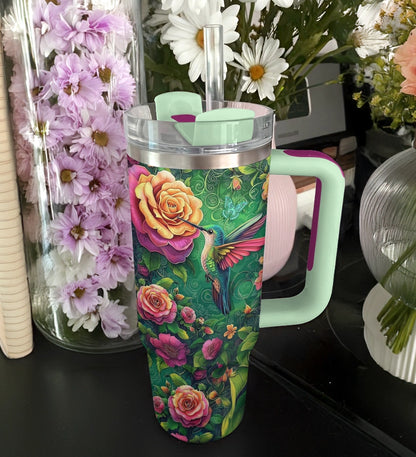 Shineful Tumbler Floral Hummingbird Harmony