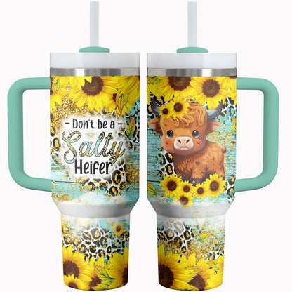 Highland Cow Shineful Tumbler Don't Be A Salty Heifer