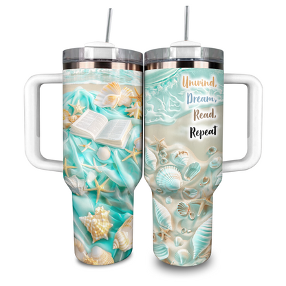 Shineful Tumbler Unwind, Dream, Read, Repeat Reading Lover