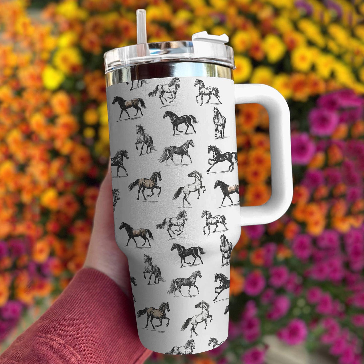 Horse Shineful™ Tumbler 40 Oz Simple Tl10 White 40Oz