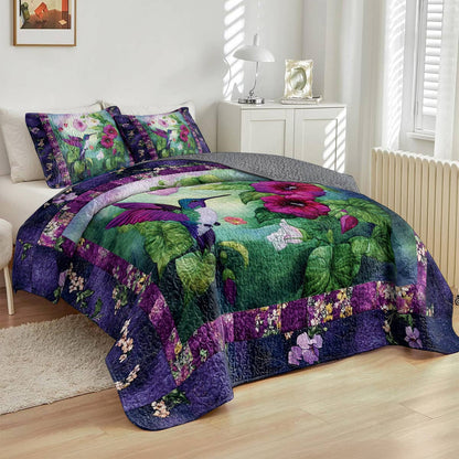 Shineful All Season Quilt 3-Piece Set Radiant Hummingbird Lovely