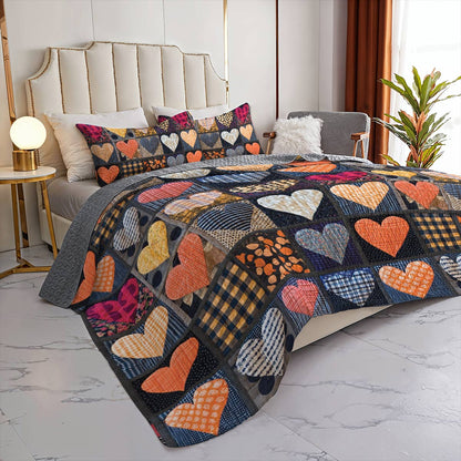 Shineful All Season Quilt 3-Piece Set Homely Heart