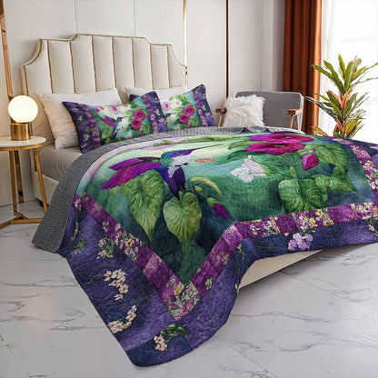 Shineful All Season Quilt 3-Piece Set Radiant Hummingbird Lovely