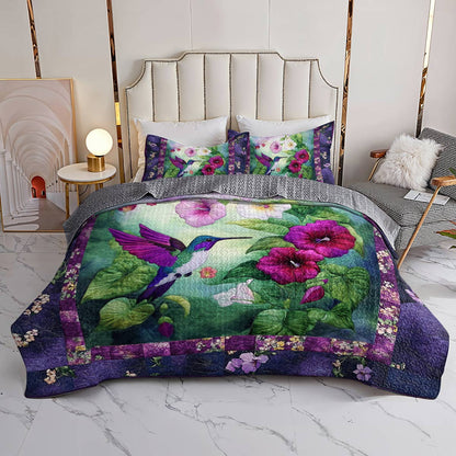 Shineful All Season Quilt 3-Piece Set Radiant Hummingbird Lovely