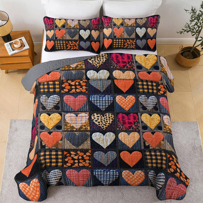 Shineful All Season Quilt 3-Piece Set Homely Heart