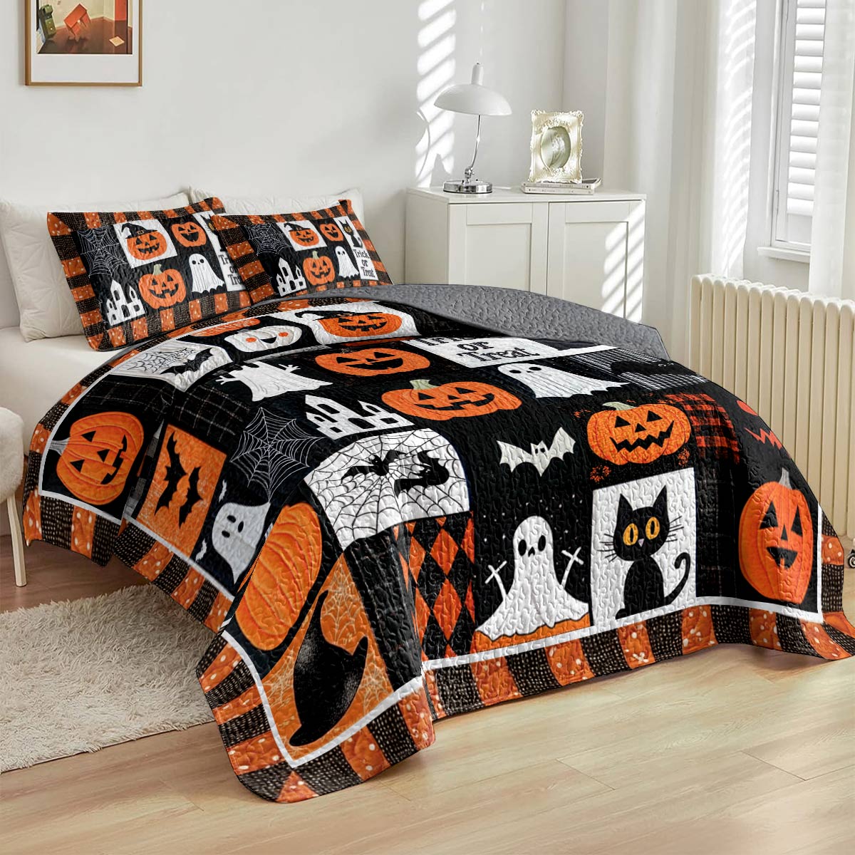 Shineful All Season Quilt 3-Piece Set Trick Or Treat