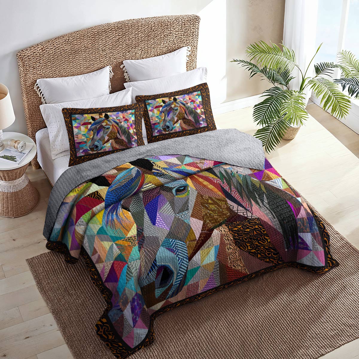 Shineful All Season Quilt 3-Piece Set Gorgeous Horse