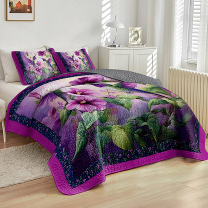 Shineful All Season Quilt 3-Piece Set Enchanting Hummingbird