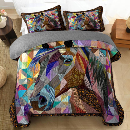 Shineful All Season Quilt 3-Piece Set Gorgeous Horse