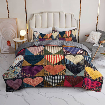 Shineful All Season Quilt 3-Piece Set Breathtaking Heart