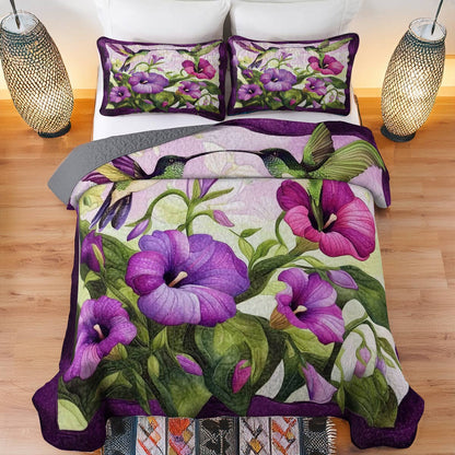 Shineful All Season Quilt 3-Piece Set Magnificent Hummingbird