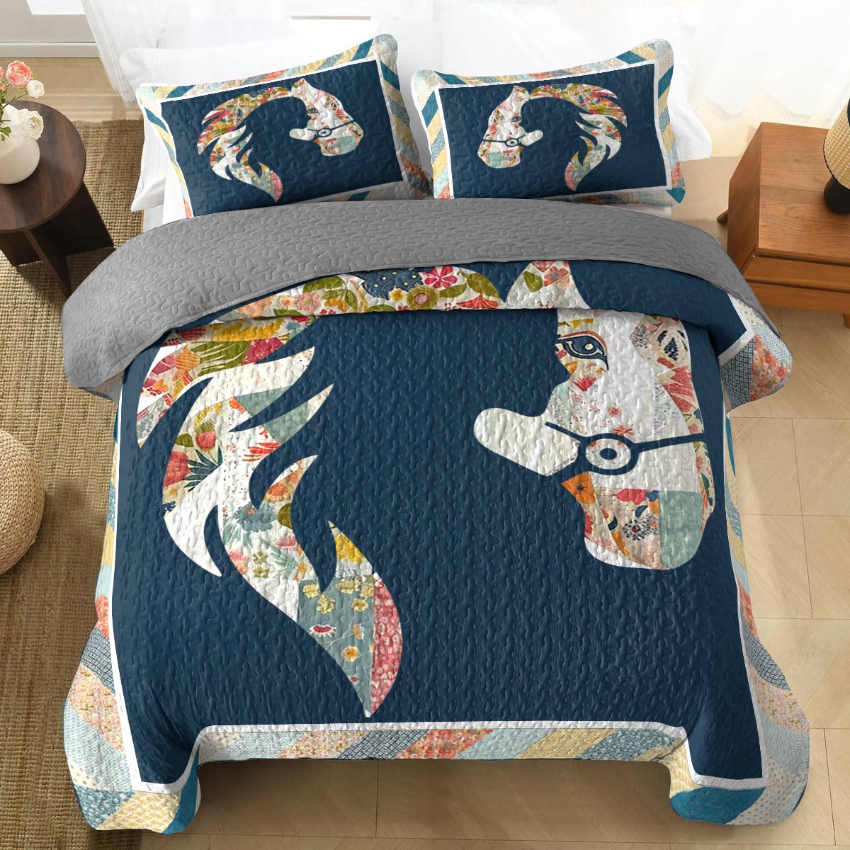 Shineful All Season Quilt 3-Piece Set Horse My Soul