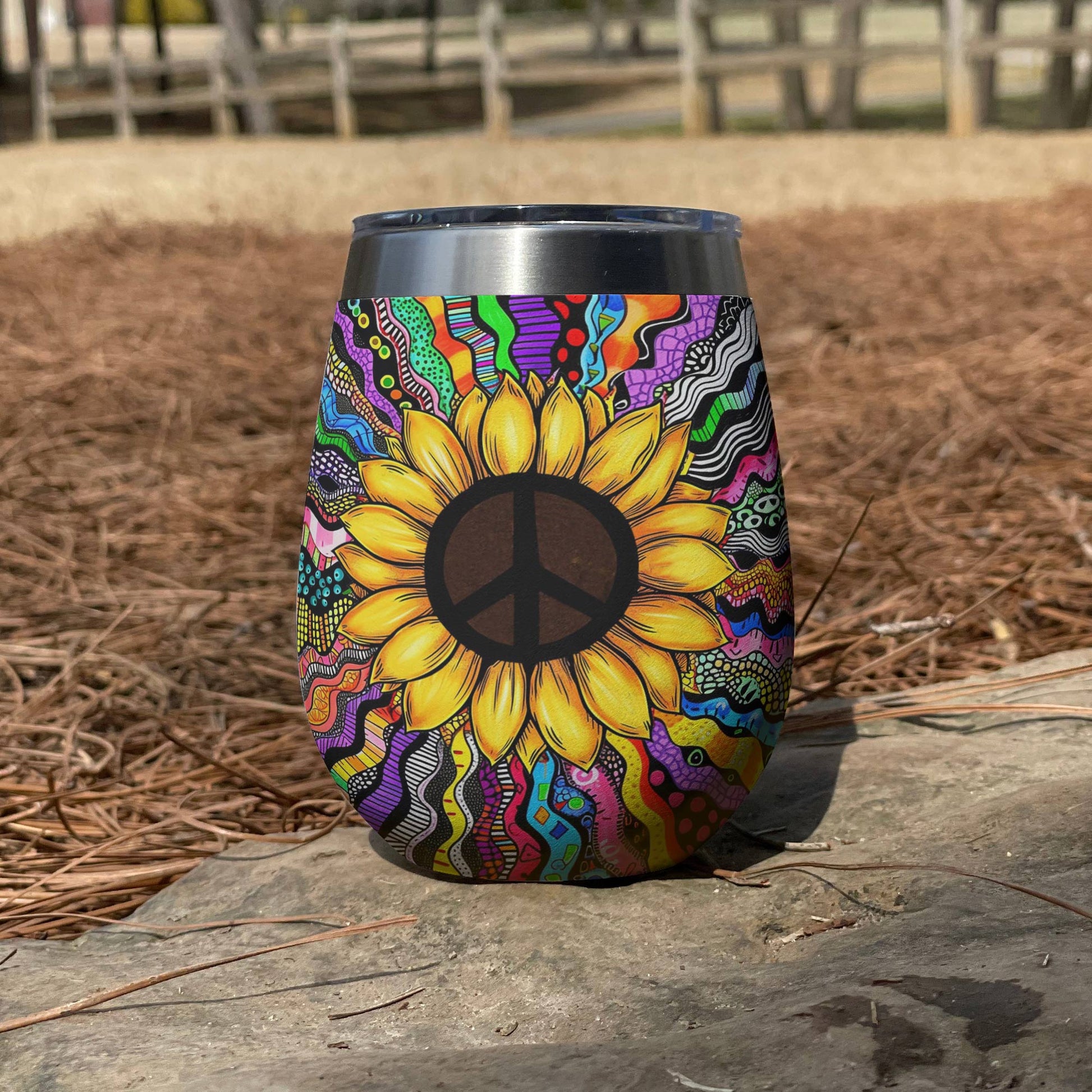 Hippie 12 Oz Shineful™ Wine Tumbler Sunshine Tl10 12Oz