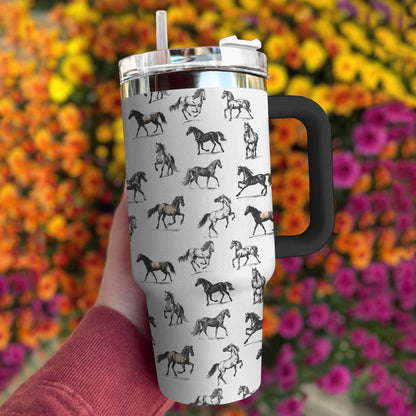 Horse Shineful™ Tumbler 40 Oz Simple Tl10 Black 40Oz