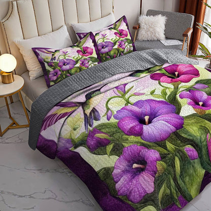 Shineful All Season Quilt 3-Piece Set Magnificent Hummingbird