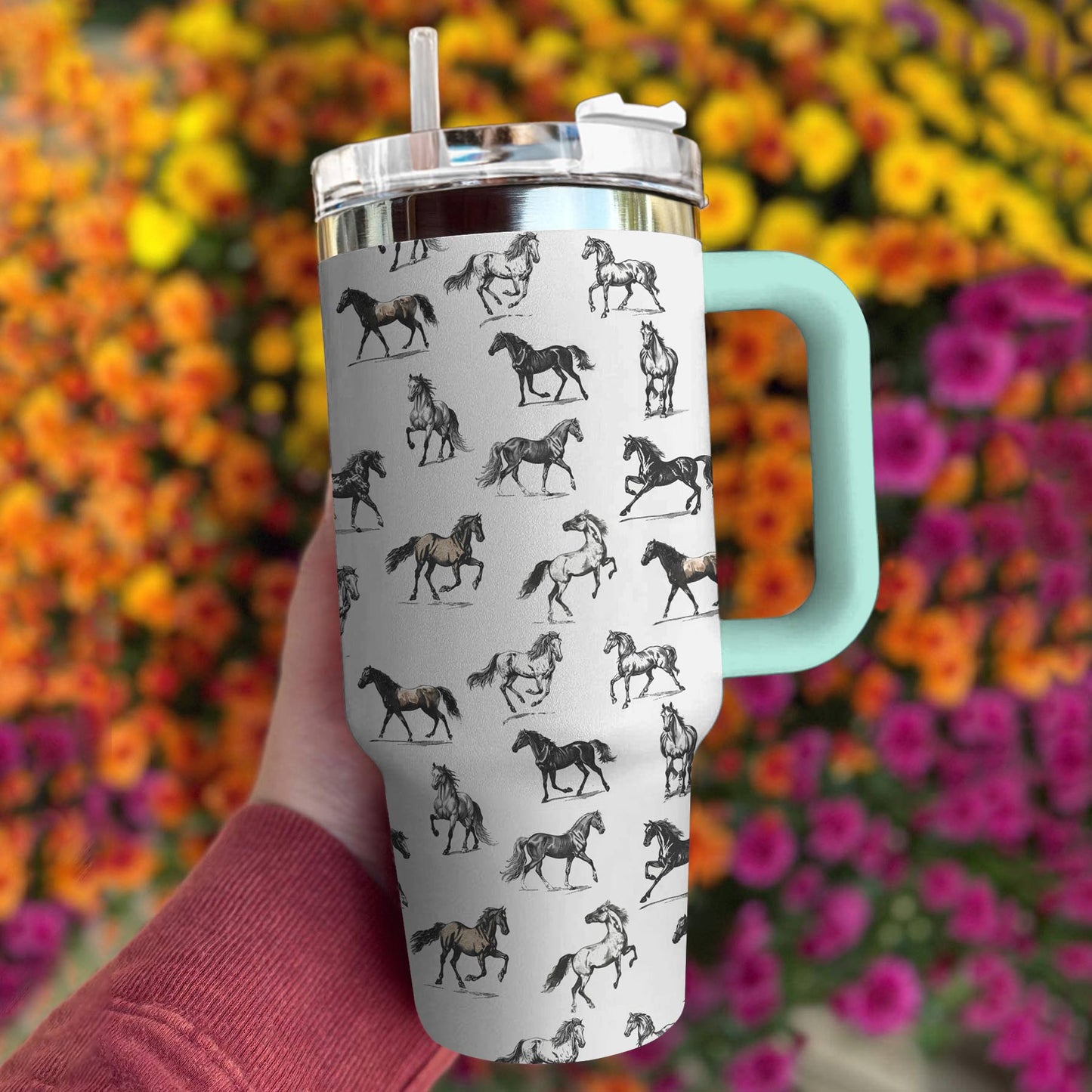 Horse Shineful™ Tumbler 40 Oz Simple Tl10 Light Blue 40Oz