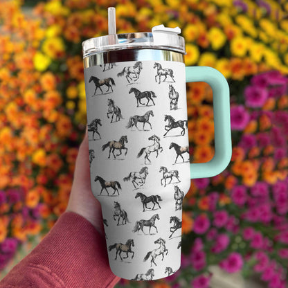 Horse Shineful™ Tumbler 40 Oz Simple Tl10 Light Blue 40Oz