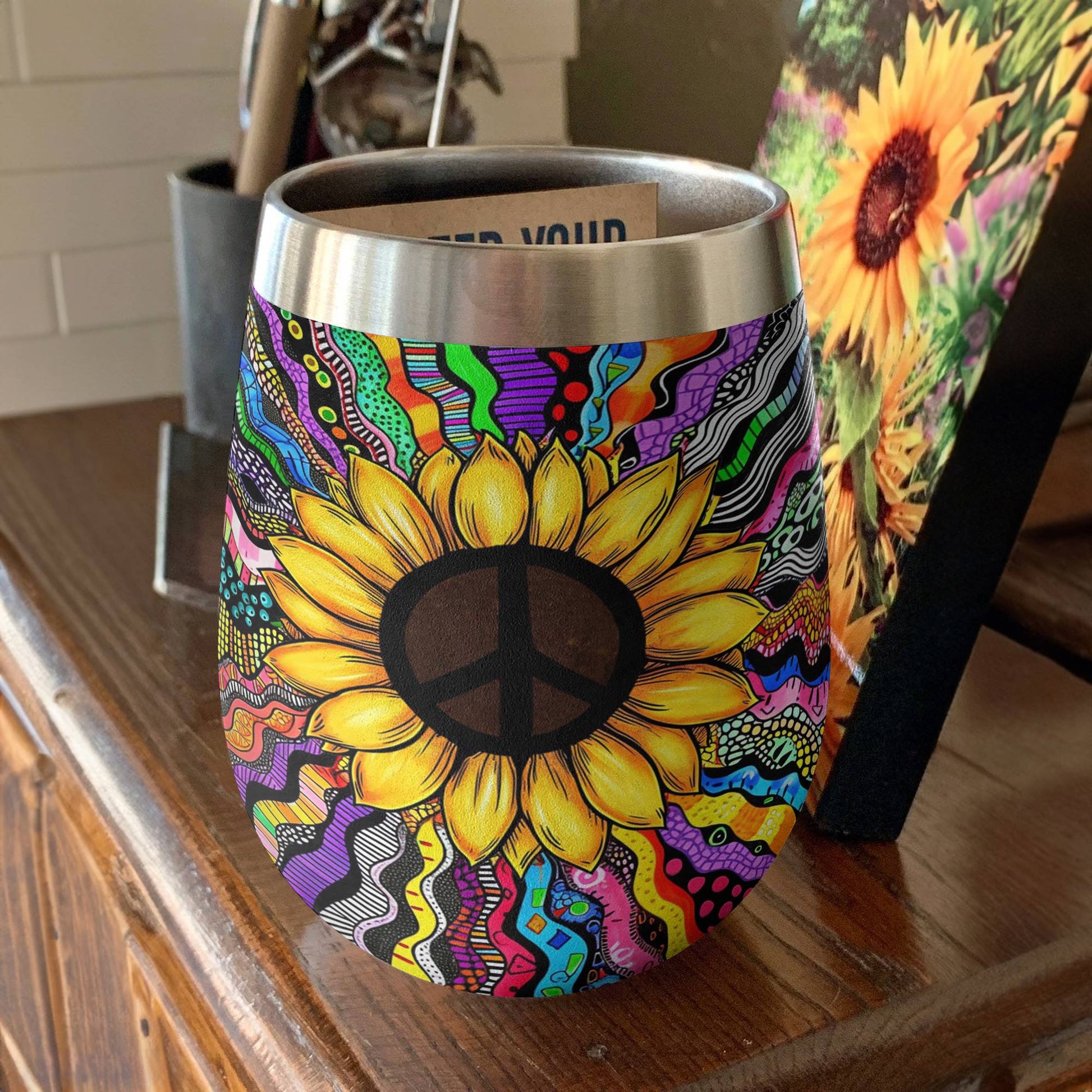 Hippie 12 Oz Shineful™ Wine Tumbler Sunshine Tl10 12Oz