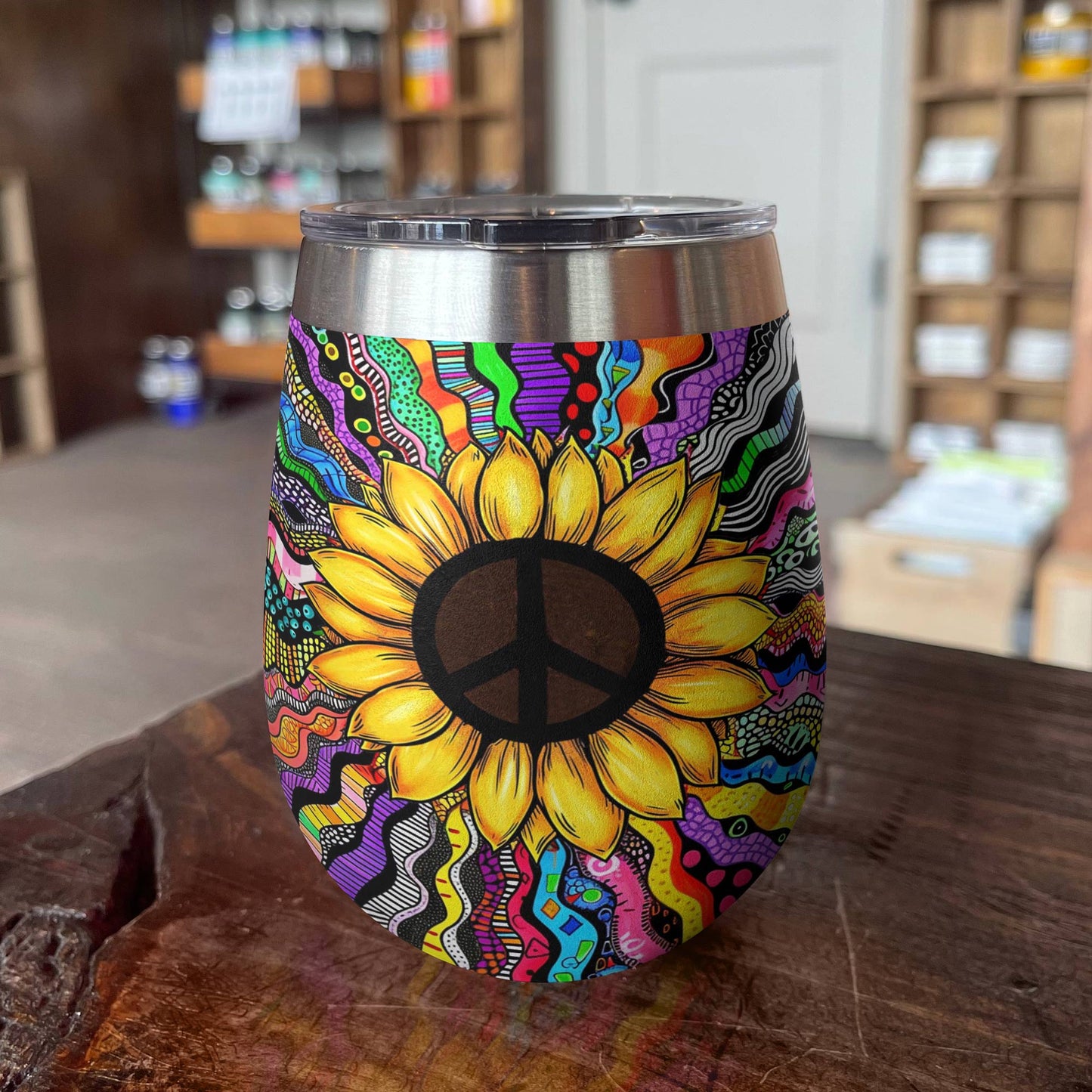 Hippie 12 Oz Shineful™ Wine Tumbler Sunshine Tl10 12Oz