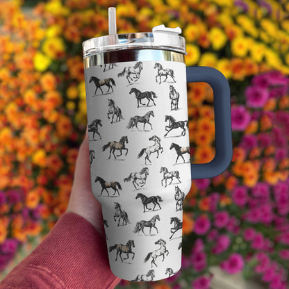 Horse Shineful™ Tumbler 40 Oz Simple Tl10 Denim Blue 40Oz