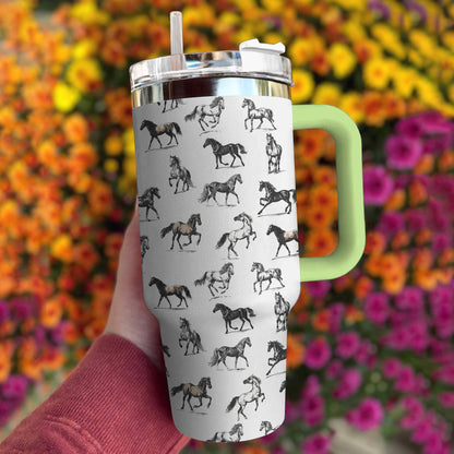 Horse Shineful™ Tumbler 40 Oz Simple Tl10 Green 40Oz