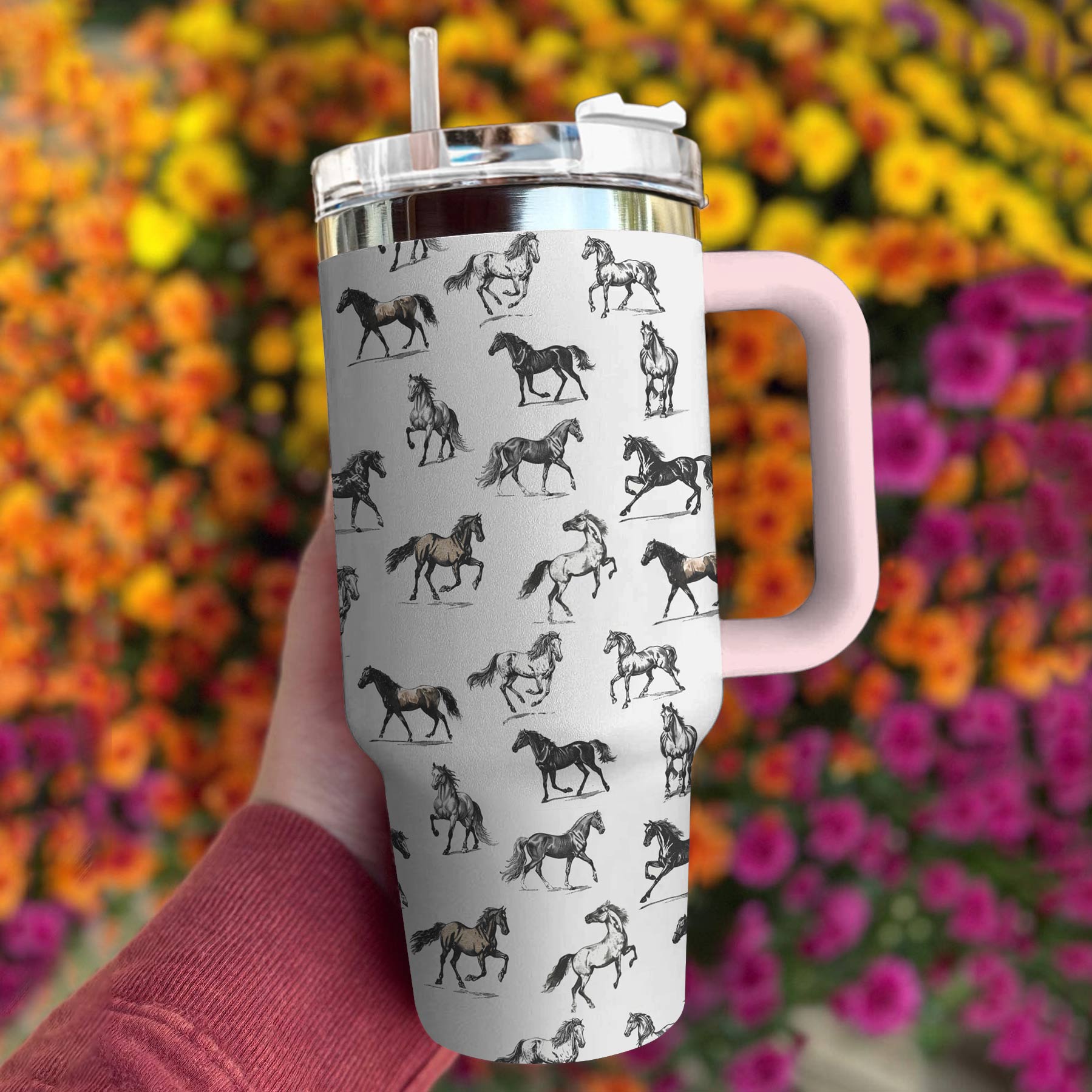 Horse Shineful™ Tumbler 40 Oz Simple Tl10 Light Pink 40Oz