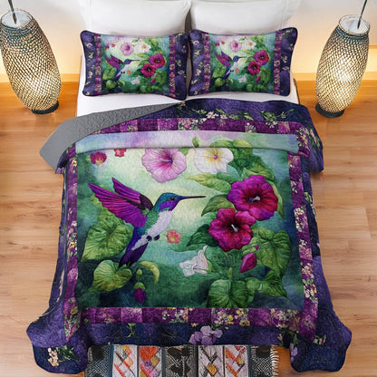 Shineful All Season Quilt 3-Piece Set Radiant Hummingbird Lovely