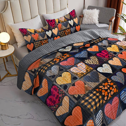 Shineful All Season Quilt 3-Piece Set Homely Heart