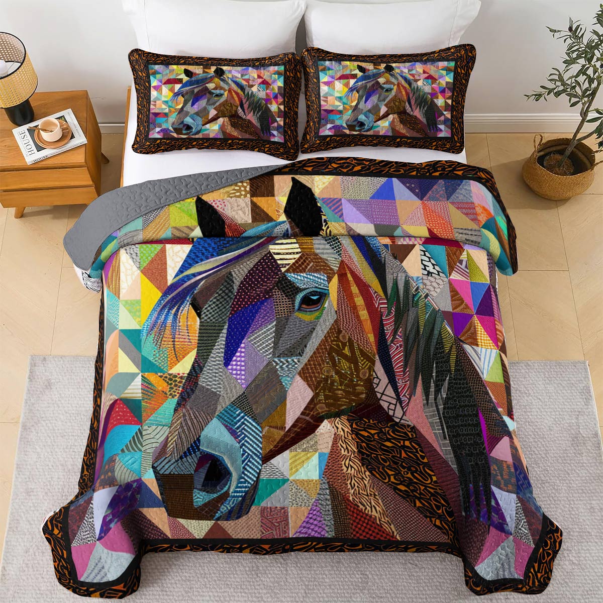 Shineful All Season Quilt 3-Piece Set Gorgeous Horse