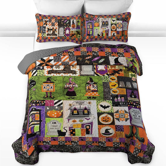 Ensemble de courtepointe toutes saisons Shineful 3 pièces Halloween Stitch