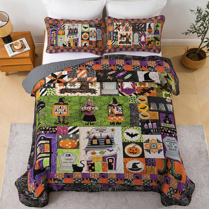 Shineful All Season Quilt 3-Piece Set Halloween Stitch